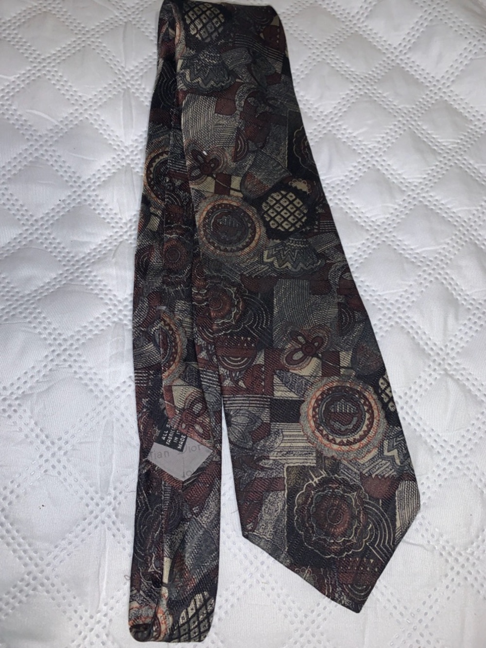 Vintage Christian Dior Monsieur Necktie Featuring Abstract Geometric ALL SILK